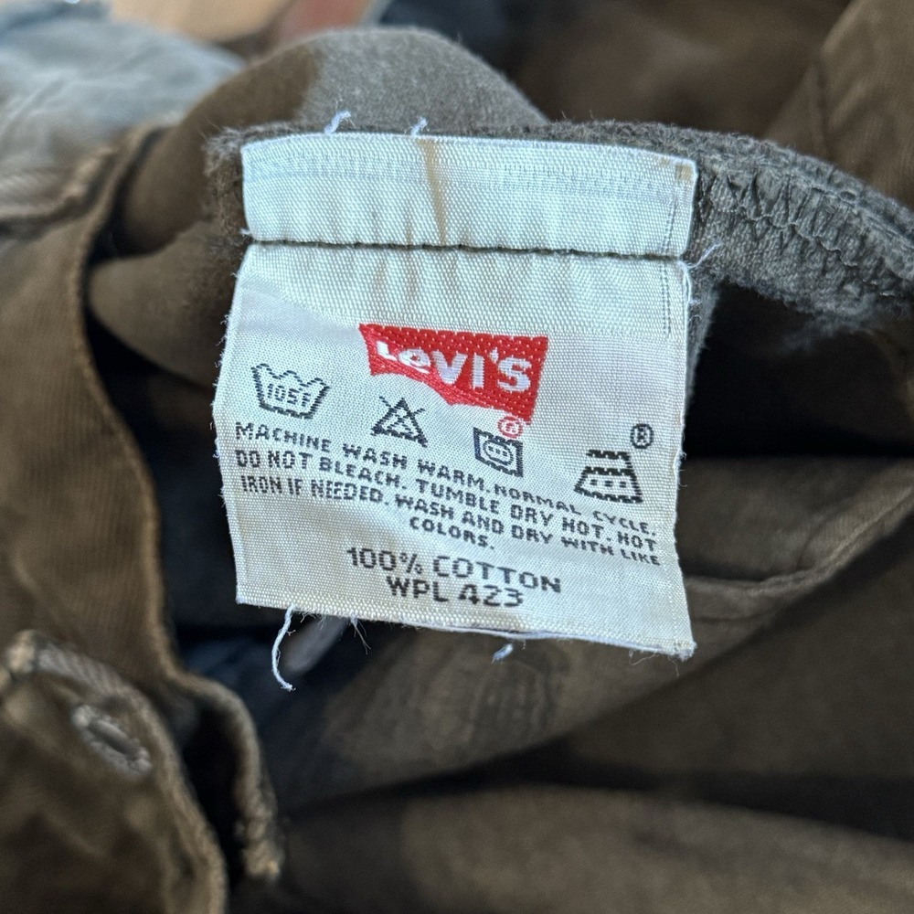 Vintage Levis 501xx Jeans Mens 34x32 Made in USA Olive Green Denim Military - Picture 6 of 15